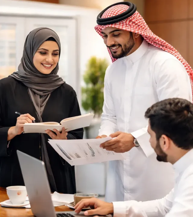 business meeting with saudi professionals
